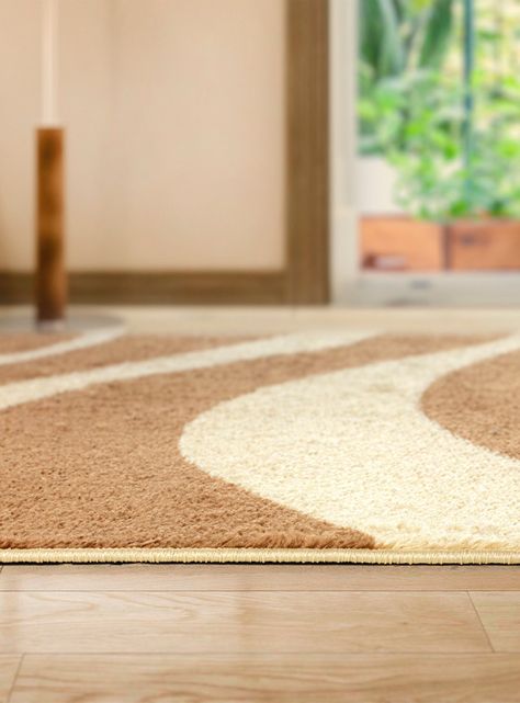 Alfombra 160 x 230 cm Amigo Beige Ondas-5