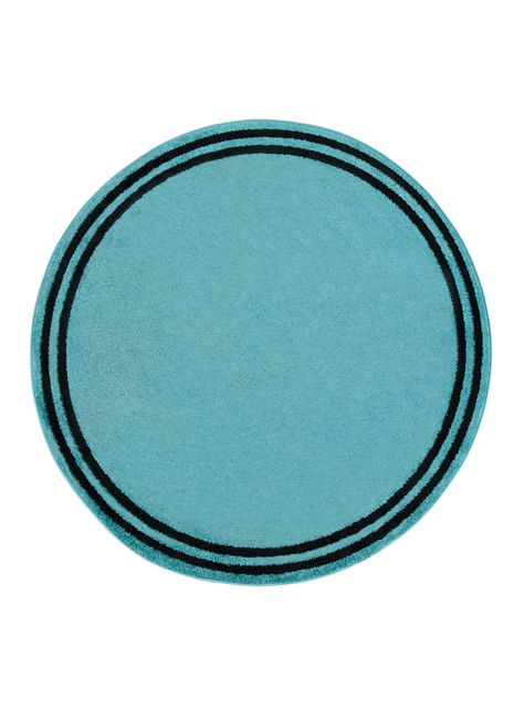 Alfombra Redonda 160 x 160 cm Amigo Turquesa Borde Negro-0
