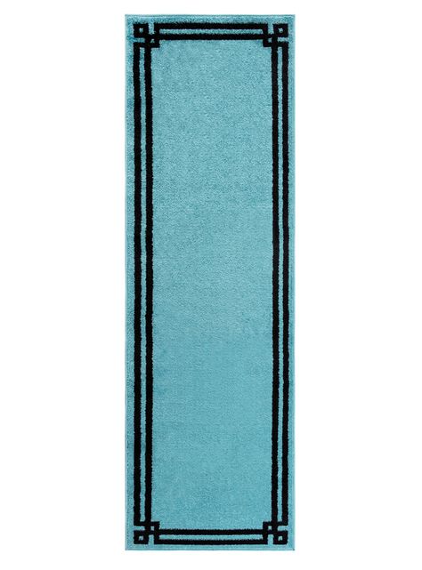 Alfombra Pasillo 70 x 230 cm Amigo Turquesa Marco Negro-0