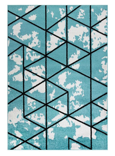 Alfombra 160 x 230 cm Amigo Turquesa Líneas-0