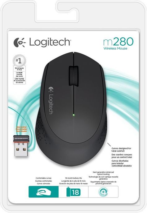 Mouse Logitech Inalámbrico M280 Negro-1