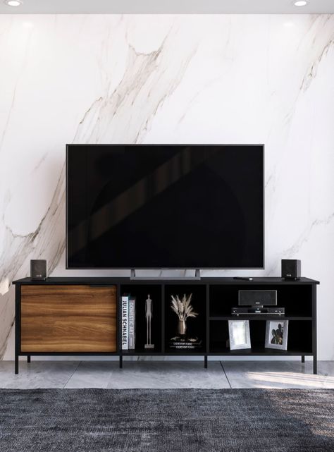 Rack Tv 65" 1 Puerta Onix Negro-4