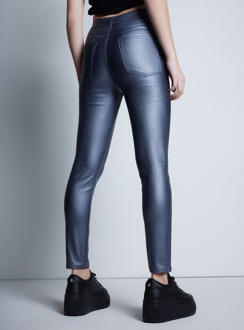 Jeans Skinny Efecto Piel Metalizado-1