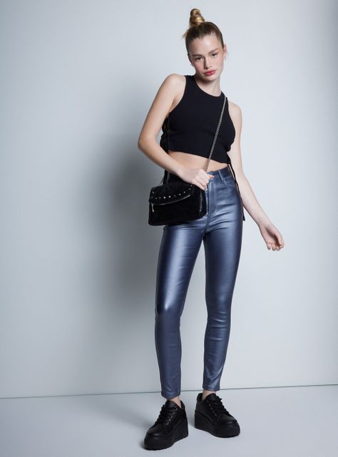 Jeans Skinny Efecto Piel Metalizado-4