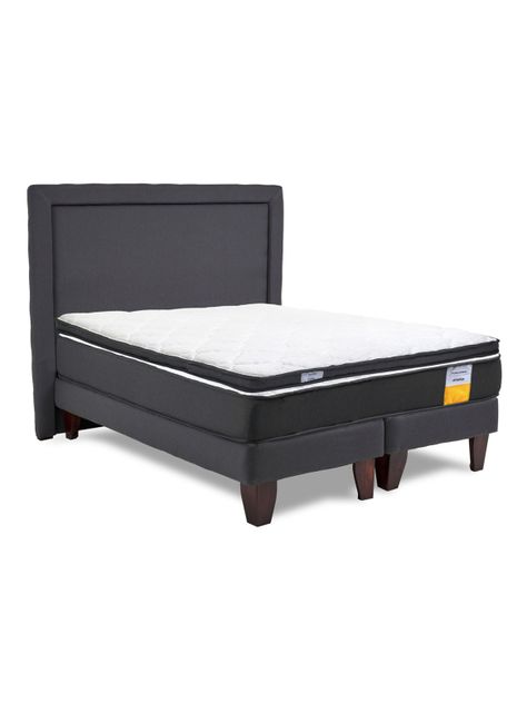 Cama Europea Funcional Full + Respaldo + Topper-1