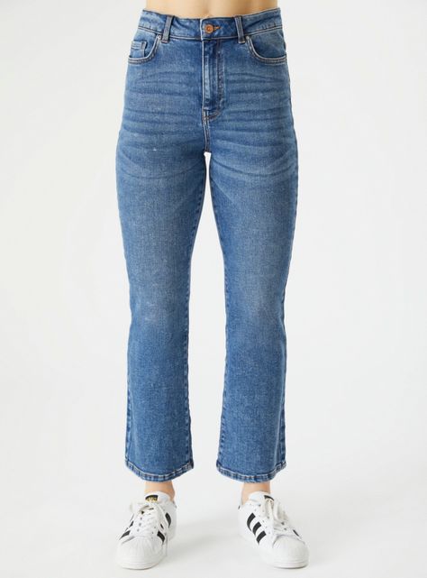 Jeans Liso Tiro Alto Azul-0