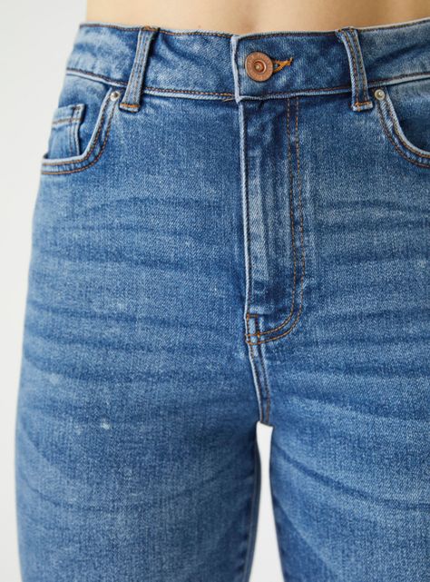 Jeans Liso Tiro Alto Azul-2