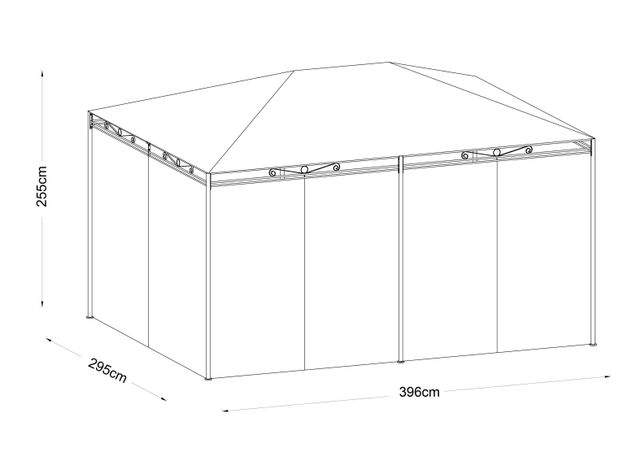 Pérgola Cortinas 300 x 400 x 300 cm-1