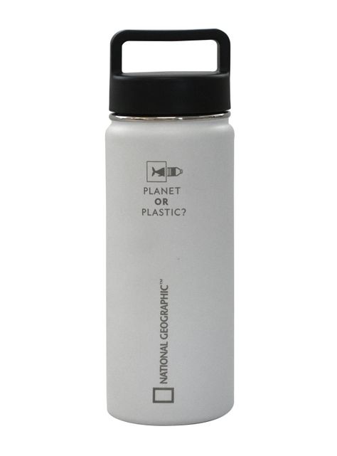 Botella National Geographic Metálica 500ml Blanco-0