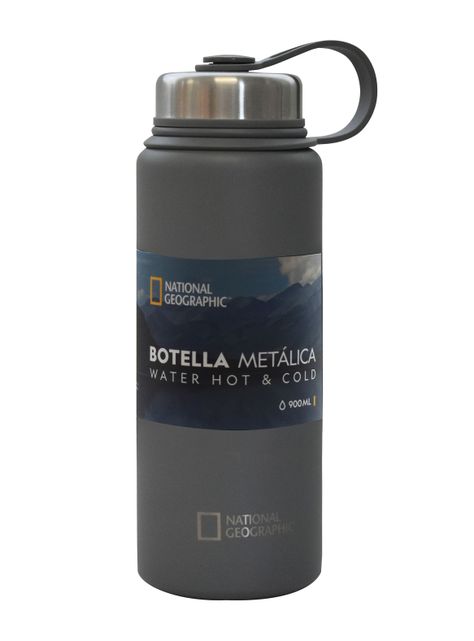Botella National Geographic con Tapa Metálica 900ml Gris-0
