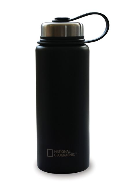 Botella con Tapa Metálica 900 ml color Negro-1