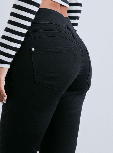 Jeans Skinny Tiro Alto Tres Botones Push UP-3