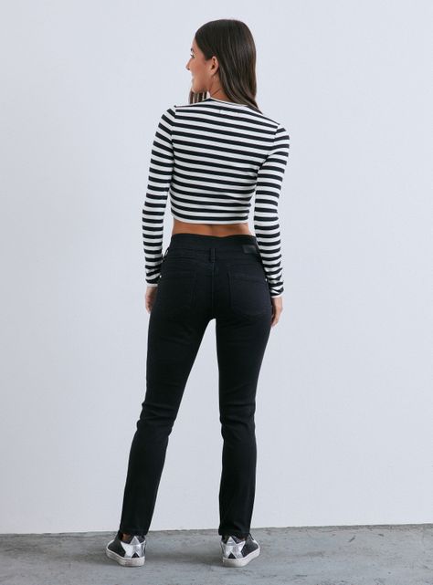 Jeans Skinny Tiro Alto Tres Botones Push UP-5