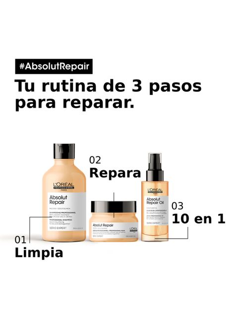Máscara Dorada Reparación Cabello Dañado Absolut Repair 250 ml-7