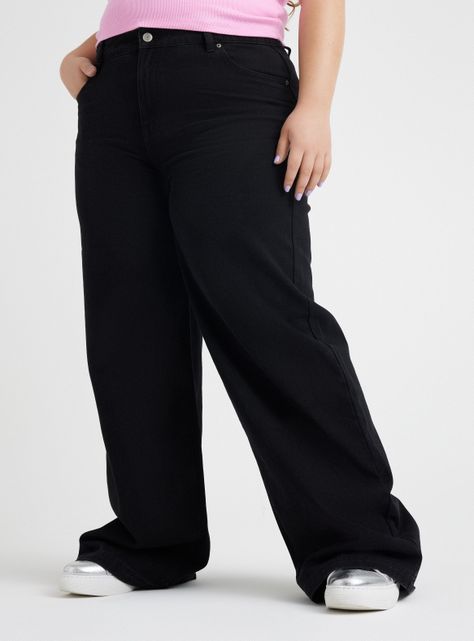 Jeans Wide Leg con Botón y Cierre-0