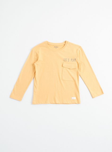 Polera Lisa Bolsillo Manga Larga Niño-1