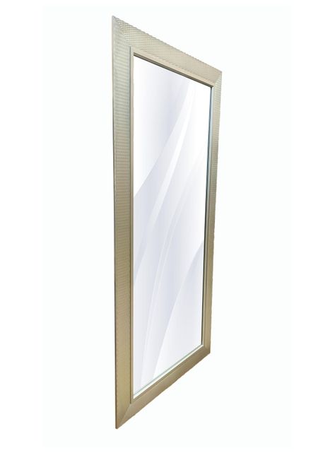 Espejo Biselado con Relieves Plateado 80x166 cm-1