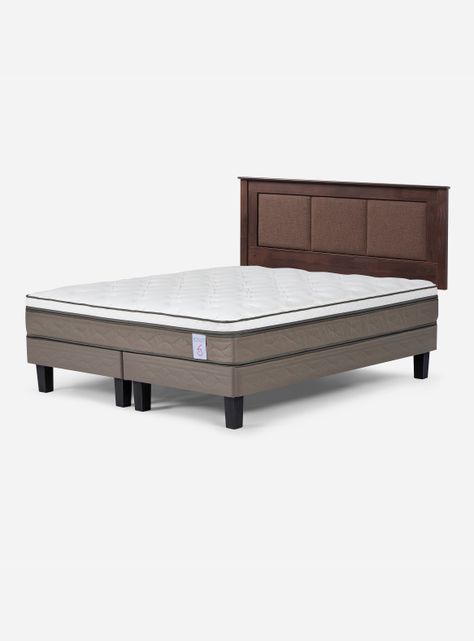 Cama Europea Style 6 2 Plazas Base Dividida + Respaldo Rachel-0