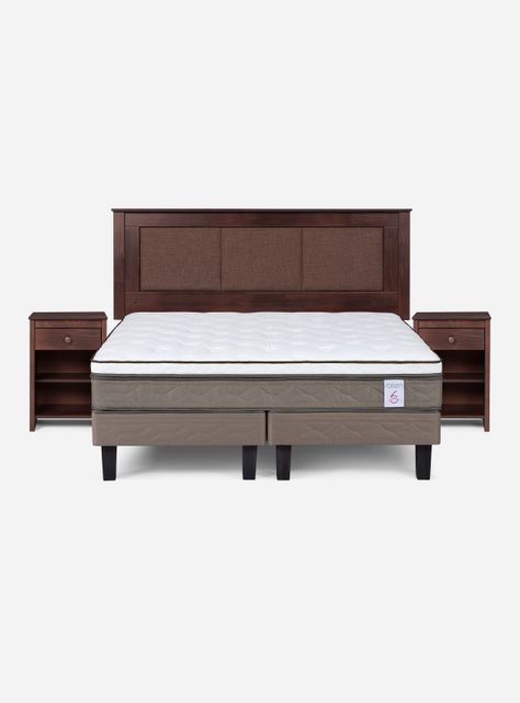 Cama Europea Style 6 2 Plazas Base Dividida + Set Muebles Rachel-1