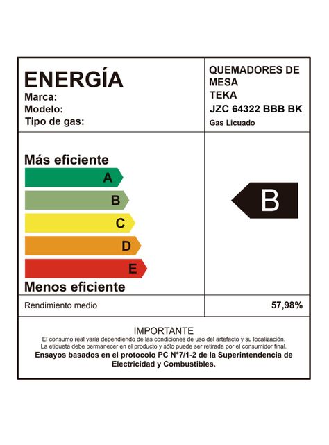 Encimera Cristal Gas + Inducción 4 Quemadores JZC 64322 ABB BK-5