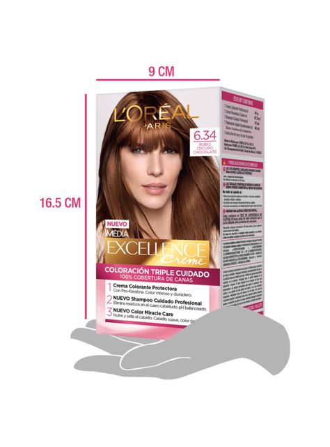 Tintura Excellence Cabello Creme 6.34 Rubio Oscuro Chocolate-3