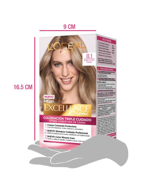 Tintura Excellence Cabello Creme 8.1 Rubio Claro Cenizo-3