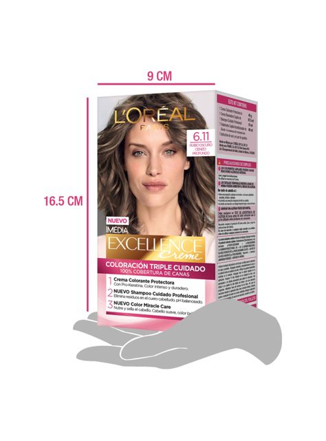 Tintura Excellence Cabello Creme 6.11 Rubio Oscuro Ceniza-3