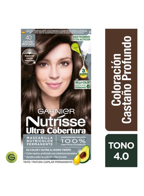 Tintura Garnier Nutrisse Ultra Cobertura 40 Castaño Profundo-1