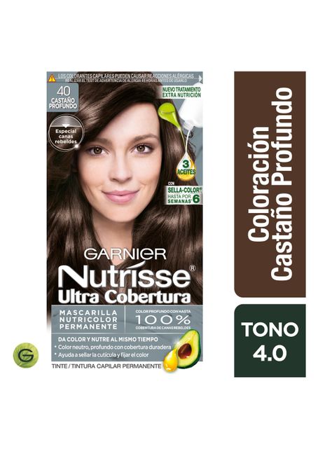 Tintura Garnier Nutrisse Ultra Cobertura 40 Castaño Profundo-2