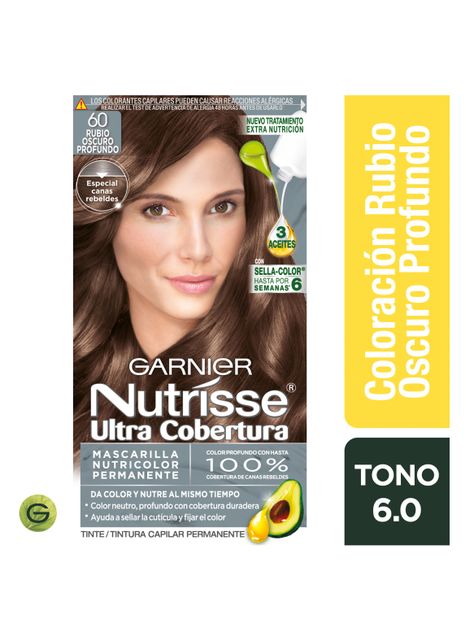 Tintura Garnier Nutrisse Ultra Cobertura 60 Rubio Oscuro Profundo-1