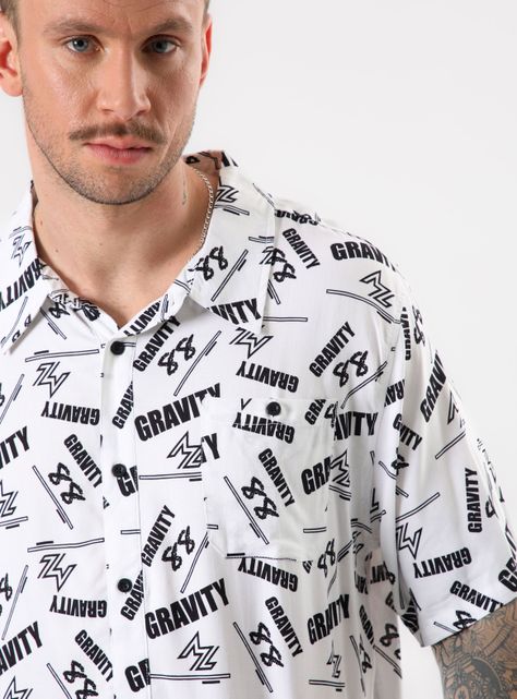 Camisa Manga Corta Negro Full Print Meta X Metalinguistica-3