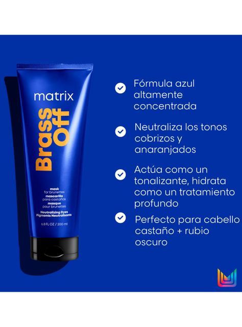 Máscara Matizadora Azul Cabello Castaño con Color Brass Off 200ml-1