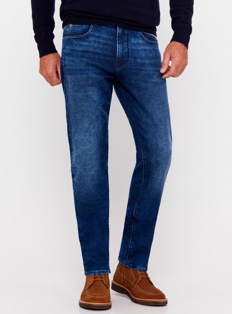 Pantalón Denim slim Fit Tejido Técnico-0