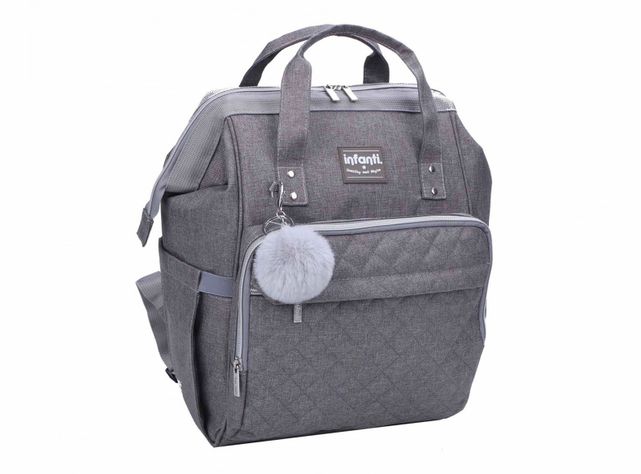 Mochila Pañalera Open Gris-0