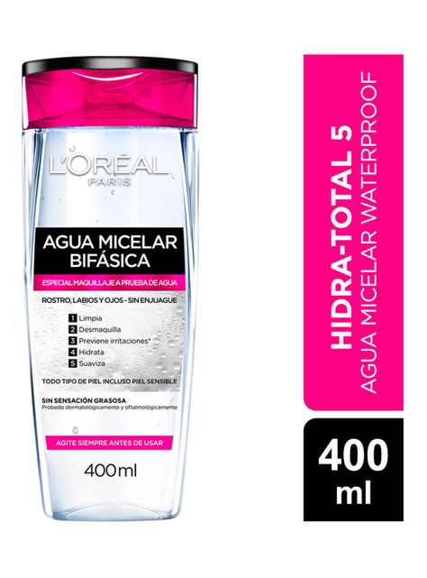 Agua Dermo Expertise L'Oréal Paris Micelar Maquillaje Hidra-Total 5 400 ml-1