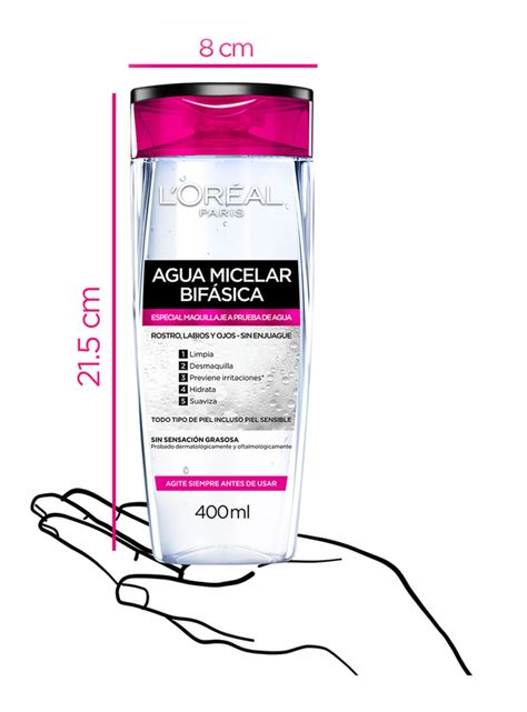 Agua Dermo Expertise L'Oréal Paris Micelar Maquillaje Hidra-Total 5 400 ml-3