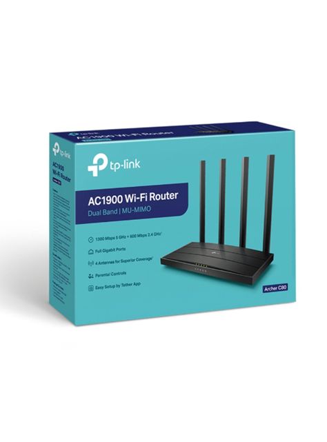Router TP-Link Inalámbrico MU-Mimo AC1900 Archer C80-3
