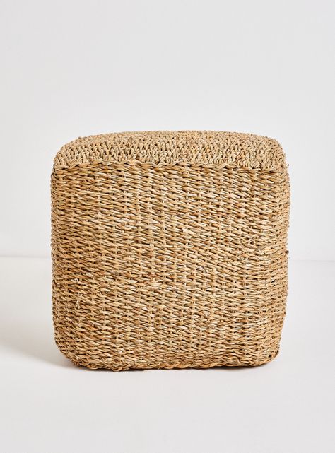 Pouf Cuadrado Natural 40 x 40 cm-0