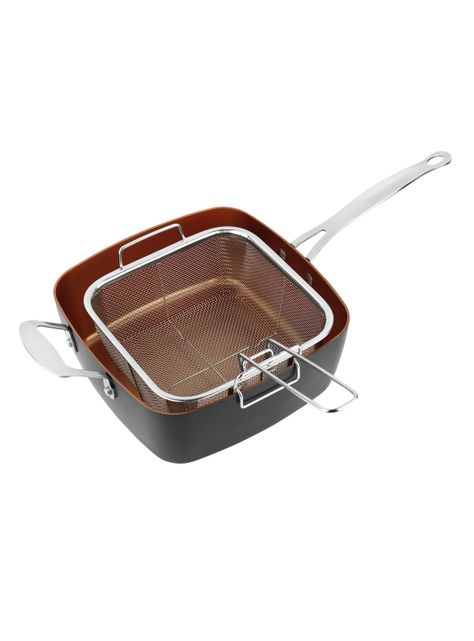Sartén Freidora 24 cm Champagne Negro Marmicoc-1