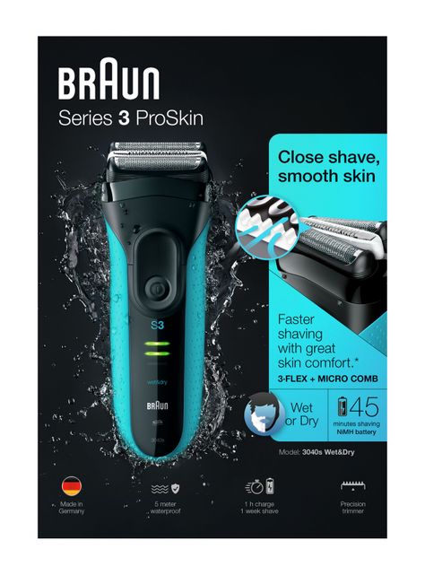 Afeitadora Serie 3 3040S Wet&Dry Skin Pro-3