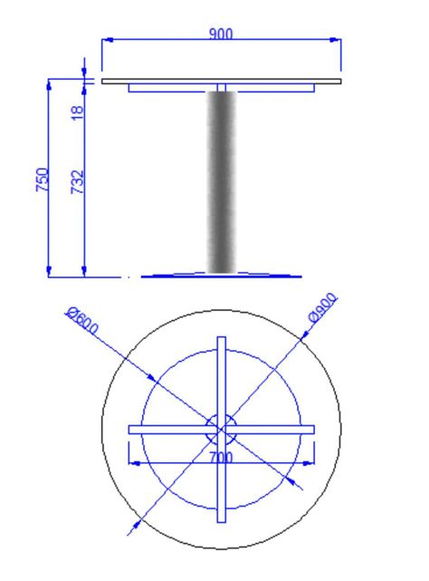 Mesa Basflex Para Reuniones Redonda 90 cm-1
