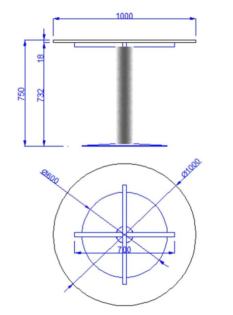 Mesa Basflex Para Reuniones Redonda 100 cm-1