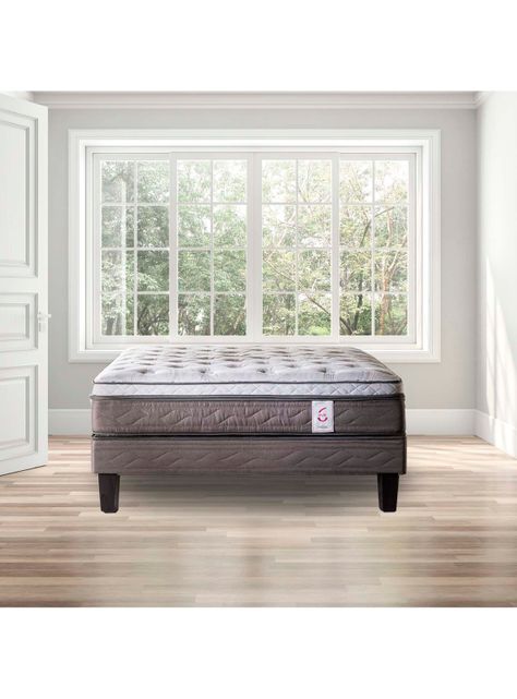 Cama Europea New Style 6 2 Plazas Base Normal + Set Muebles Veneto-1
