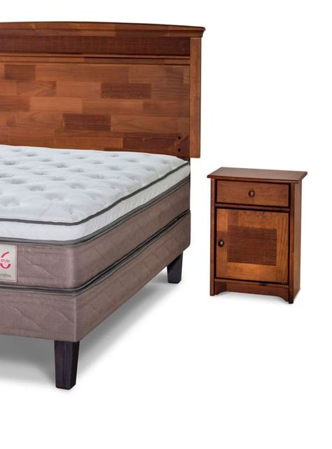 Cama Europea New Style 6 2 Plazas Base Dividida + Set Veneto-1