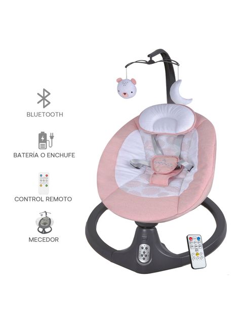 Silla Nido Bouncer Mecedora Baby Swing Rosada Bebesit-5