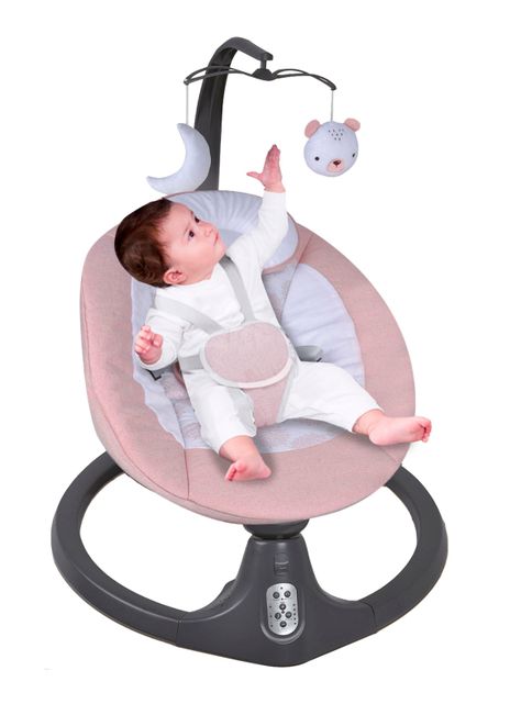 Silla Nido Bouncer Mecedora Baby Swing Rosada Bebesit-3