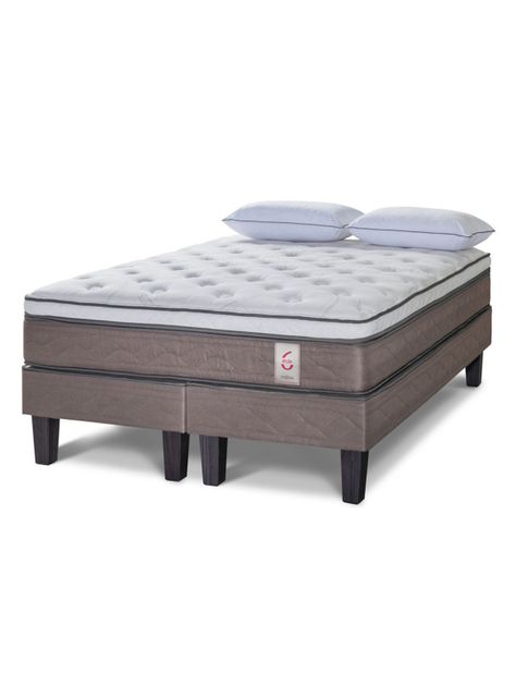 Cama Europea New Style 6 2 Plazas Base Dividida + Almohadas Extra-0