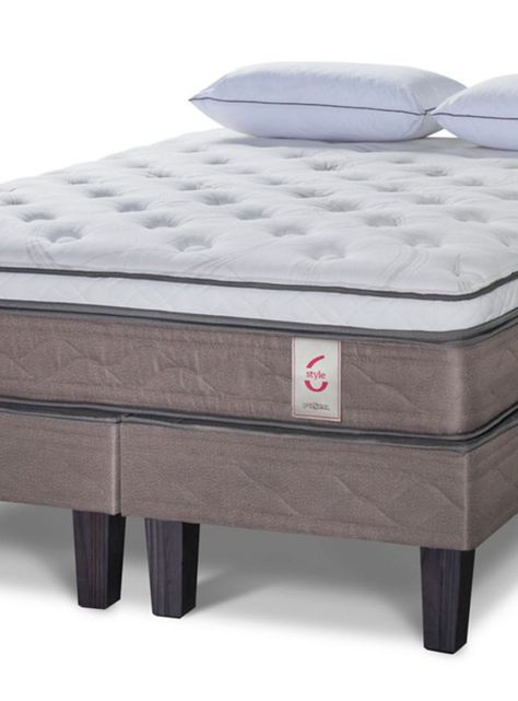 Cama Europea New Style 6 2 Plazas Base Dividida + Almohadas Extra-1