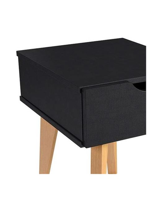 Velador Nordic con Cajón Negro-2