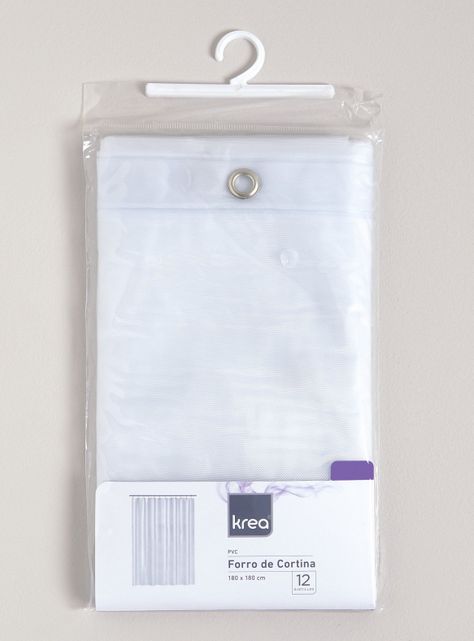 Forro de Baño 180 x 180 cm Blanco Transparente-0